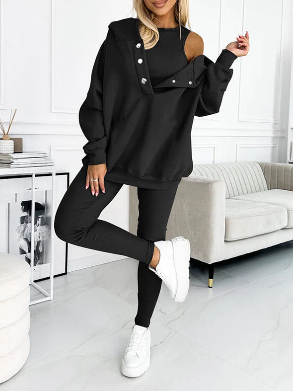 Hooded Casual and Comfortable Sweatshirt Three-piece Suit