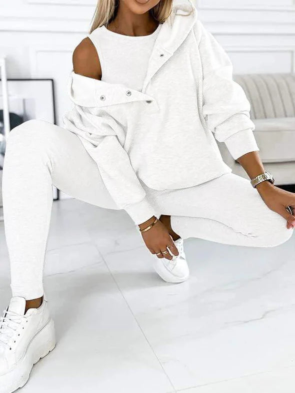 Hooded Casual and Comfortable Sweatshirt Three-piece Suit